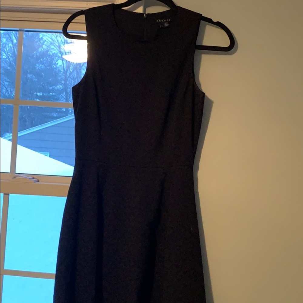 Theory Black Fit and Flare Dress